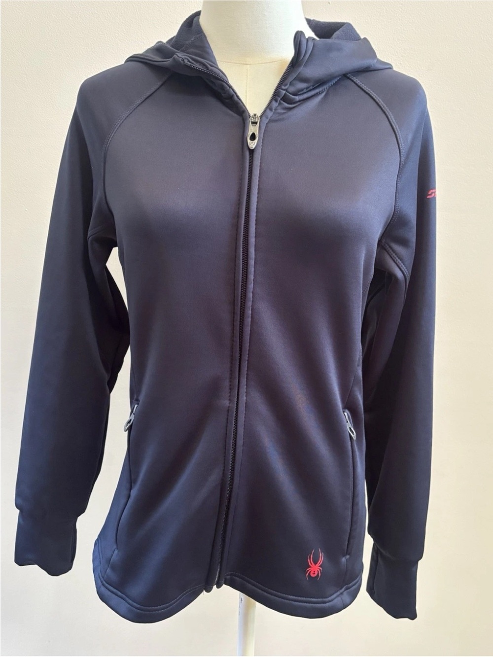 Spyder Women’s Navy Full-Zip Hooded Performance Fleece Lined Jacket
